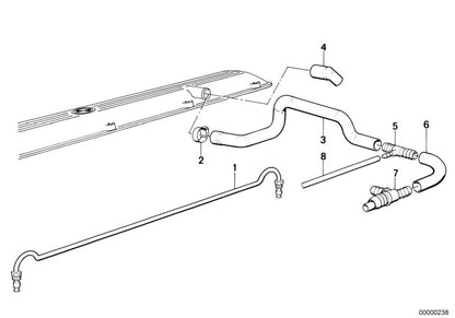 Manguito de ventilación del motor OEM 11151276908 para BMW E30 y E28 320i con motor M20. Pieza original BMW. Ideal para mantener la ventilación correcta del motor y evitar problemas de presión interna.