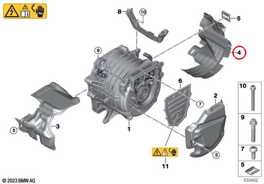 Isolamento acustico inferiore OEM 12378601200 per BMW I3 (I01). BMW originale.