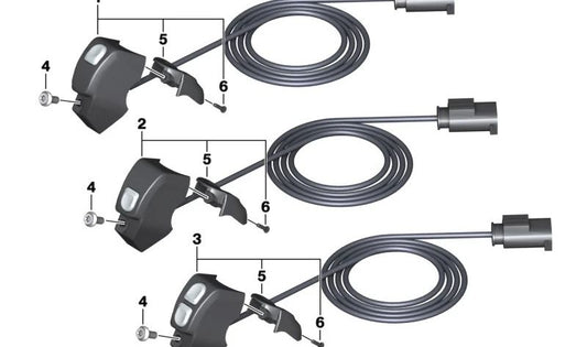 Conmutador adicional para faro trasero auxiliar OEM 61318388632 para motos BMW K1600 GT, K1600 GTL, K1600 Bagger... y más. Original BMW Motorrad.