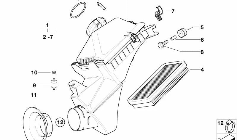 Silenciador de admisión (derecha) OEM 13711407998 para BMW Z8 E52. Pieza original BMW.