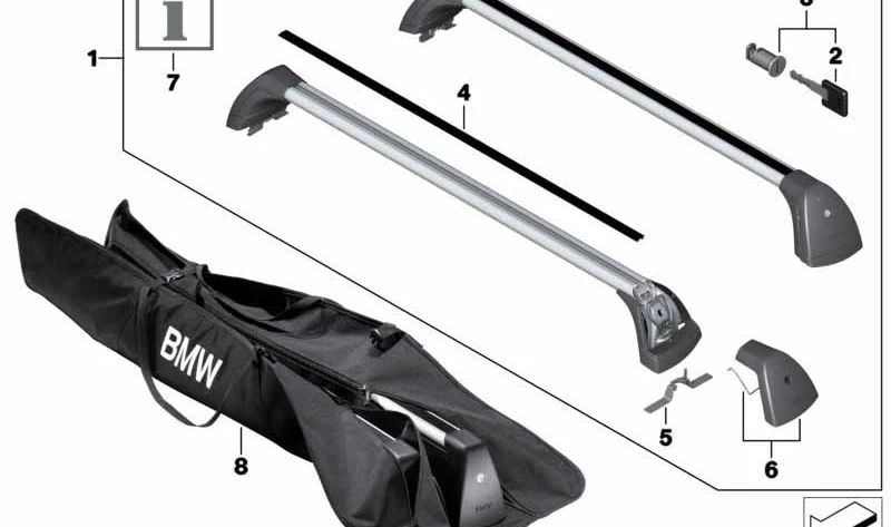 Channel protector OEM 82792180695 for BMW F10, F10N. Original BMW piece. Ideal for roof bar assembly without damaging the body.