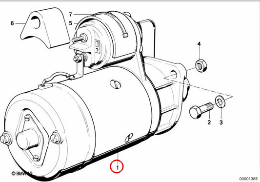 OEM Starter Engine 12411711403 pour BMW E32, E38, E31. BMW d'origine.