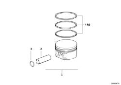 Right piston OEM 11251436084 for BMW 750i, 750iL E38, 840Ci E31... and more. Genuine BMW.