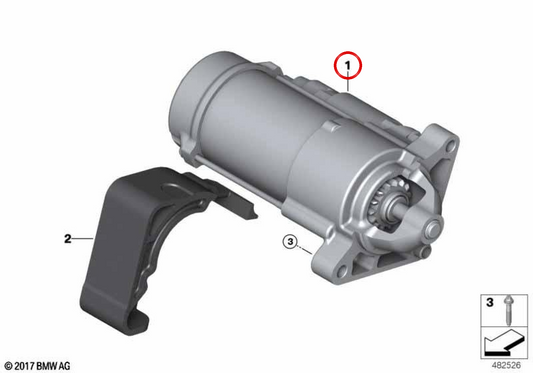 OEM 12415A1B1F3 Starter für BMW F40, F44, F45, F49, F39, F55, F56, F57, F54, F60. Original BMW.