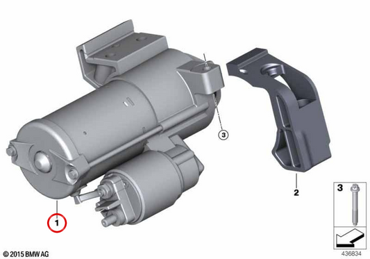 Motore di avvio OEM 12418687064 per BMW G20, G21, G30, G31, G38, G11, G12, G01, G05. BMW originale.