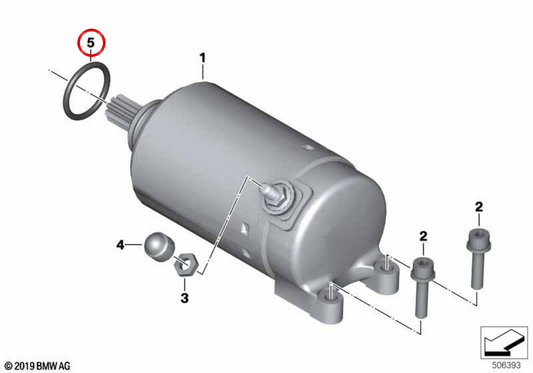 Anel o-ring do motor de arranque OEM 12419446597 para motos BMW R 1250 GS, R 1250 RT, S 1000 RR, F 900 GS, F 900 XR... e mais. Original BMW Motorrad