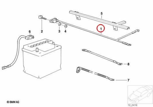 Cavo batteria positivo 12422245474 per BMW E36. BMW originale.