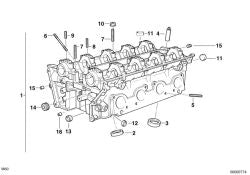 Culata OEM 11121731912 para BMW Serie 5 E34, Serie 7 E32, E38 con motor M60. Original BMW.