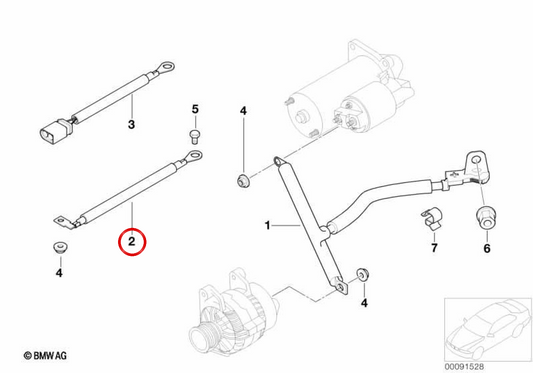 OEM mass cable 12427559814 for BMW E60, E61, E63, E64. Original BMW.
