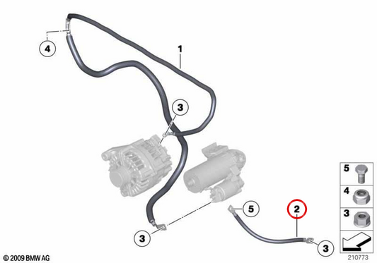OEM mass cable 12427621063 for BMW F25, F26. Original BMW.