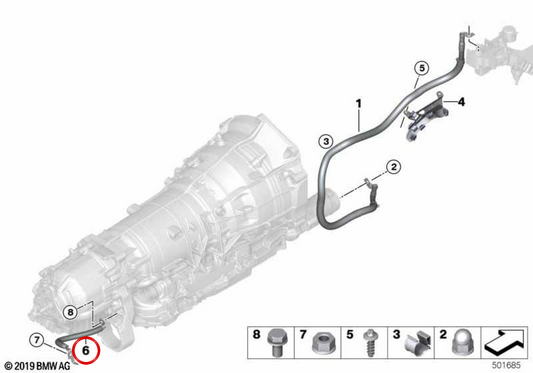 Cable de masa OEM 12428685946 para BMW G05, G06. Original BMW.