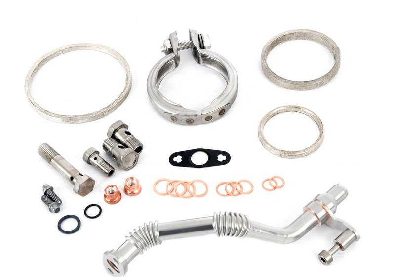 Kit de montage pour turbo (turbocompresseur) OEM 11652456345 pour BMW F07, F10, F11, F12, F13, F01, F02, F04, E70, E71, E72. BMW d'origine.