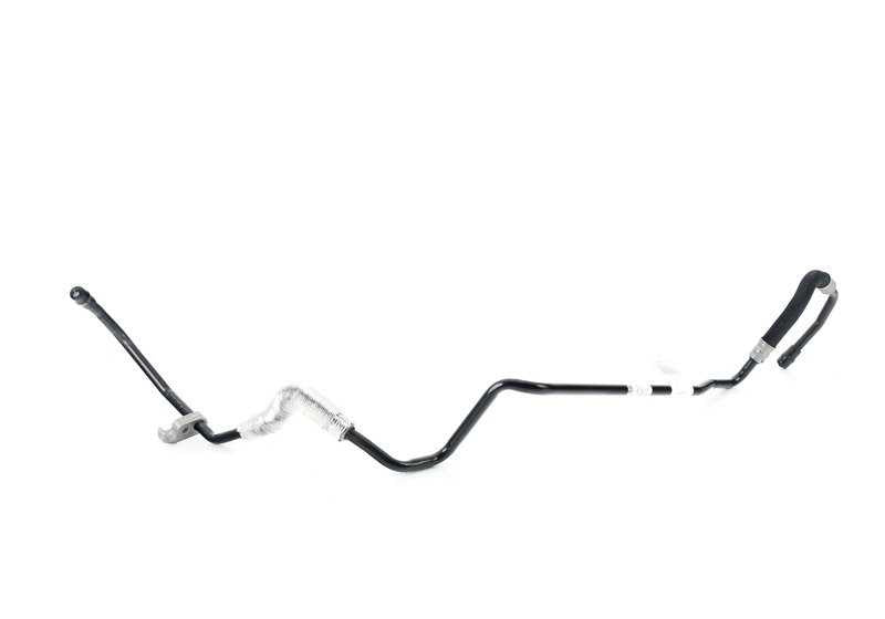 Tubo de retorno del radiador de aceite de la caja de cambios OEM 17222283585 para BMW E90, E90N, E92, E92N, E93, E93N. Original BMW.