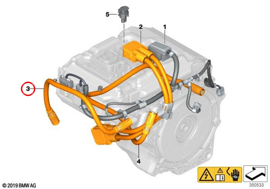 Cableado motor OEM 12437647012 para BMW i3 (I01). Original BMW.