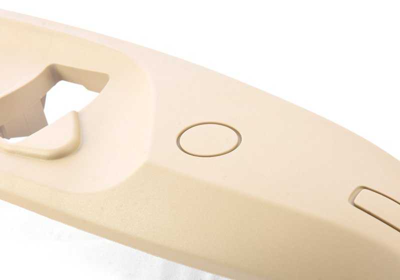 Embellecedor lateral izquierdo del asiento OEM 52107157395 para BMW E90, E91, E84, F25, F26. Color beige. Recambio original BMW.