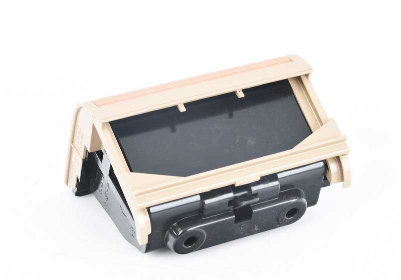 Cenicero trasero OEM 51168258282 para BMW E46. Color beige claro con cromo. Original BMW.