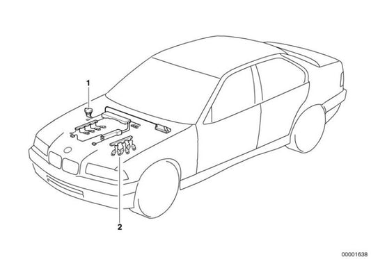Mazo de cables motor DME+ASC OEM 12511711971 para BMW Z3 E36 (04/1996 - 09/2000). Original BMW.