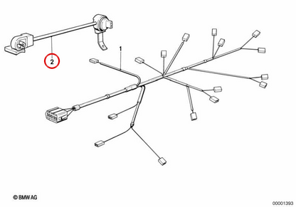 Cable distribuidor 1370MM OEM 12511711200 para BMW Serie 3 E30 (1982–1994). Original BMW.