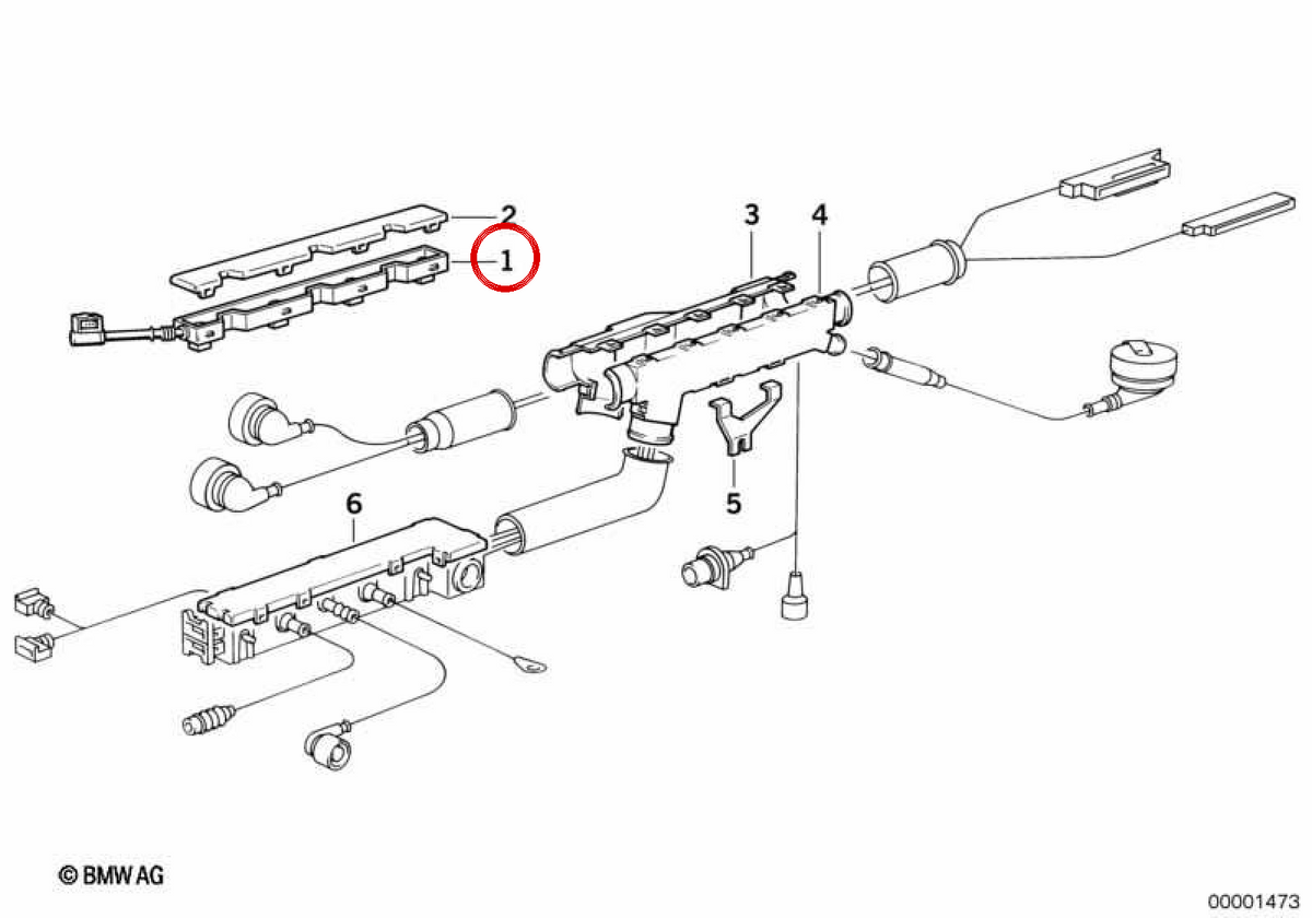 Regleta conectora OEM 12511732222 para BMW E36, E34. Original BMW.