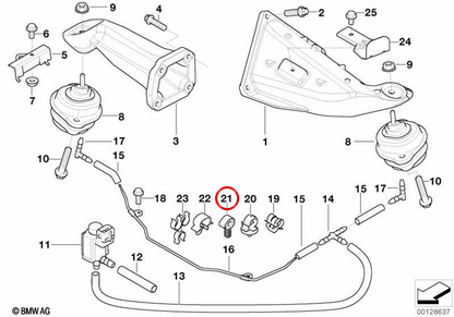 OEM Holding Clip 12512246905 per BMW E60, E61, E53. BMW originale.