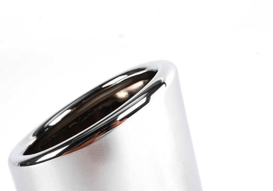 Embellecedor de salida de escape cromado OEM 18107511434 para BMW E46. Original BMW.