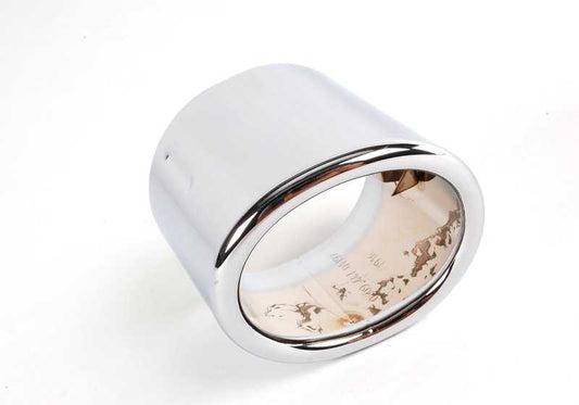 Embellecedor de salida de escape cromado OEM 18107511434 para BMW E46. Original BMW.