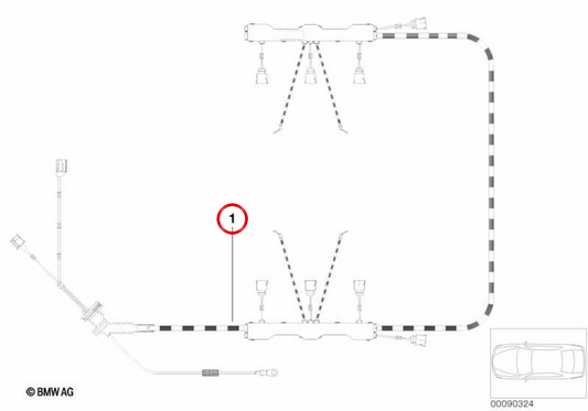 Câblage sur le module d'agitation OEM 12517535738 pour BMW E60, E61, E63, E64. BMW d'origine.