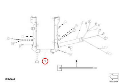 Cablaggio del motore OEM 12517572911 per BMW E60, E61, E63, E64. BMW originale.