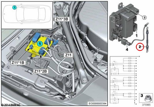 Cable adaptador OEM 12517599335 para BMW F07, F10, F11, F18, F06, F12, F13, F01, F02. Original BMW.