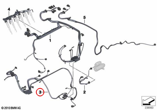 Fiação do motor (módulo frontal) OEM 12517599842 para BMW F10, F11. BMW genuíno.