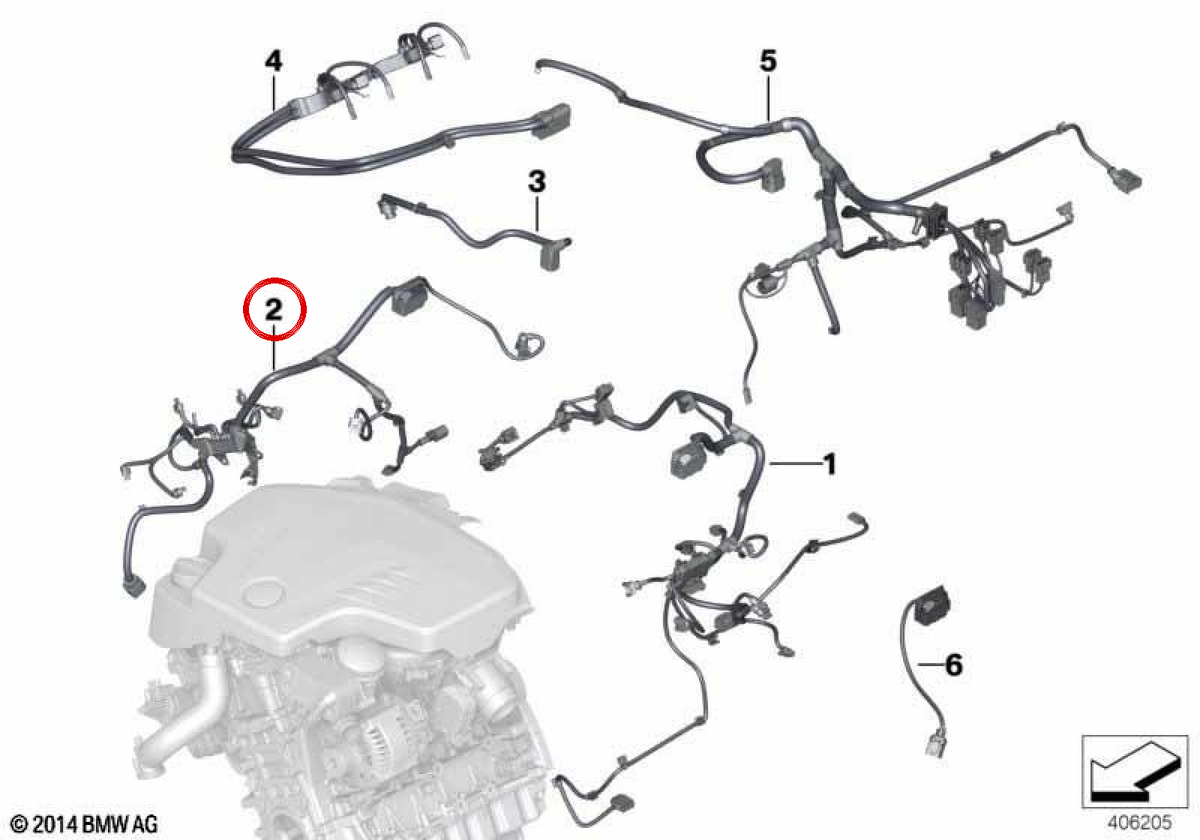 Arnés de cableado sensor módulo 2 OEM 12517641662 para BMW E84, E89. Original BMW.