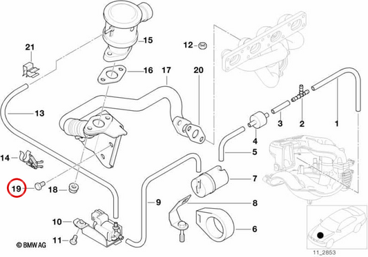 Parafuso de conexão OEM 12517805605 para BMW E36, E46, E90, E91, E92, E93, E39, E60, E61, E63, E64, E38, E65, E66, E83, E53, E70, E71, Z3. BMW genuíno.