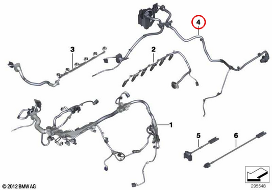 Cablaggio del motore Modulo di trasmissione OEM 12518518829 per BMW F10, F11, F01, F02. BMW originale.