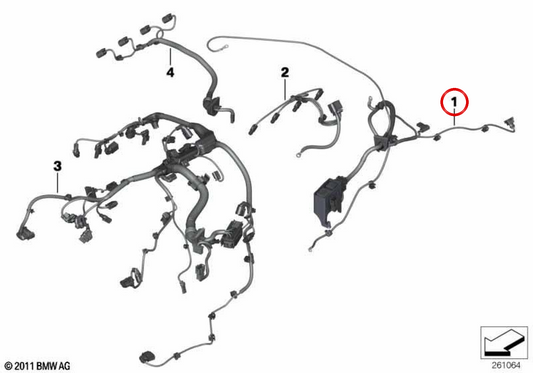 Motorkabel- und Getriebemodul OEM 12518585641 für BMW F20, F21, F22, F30, F31, F34, F36. Original BMW.
