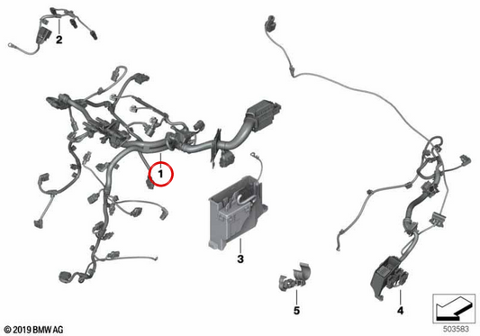 Motorkabelbaum für OEM -Injektoren 12518585932 für BMW F20, F21, F22, F23, F30, F31, F34. Original BMW.