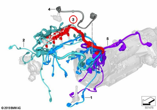 Iniezione della valvola del cavo/Accensione 48V OEM 12519455393 per BMW X3 G01, X4 G02, X3 G01 LCI, X4 G02 LCI ... e altro. BMW originale.