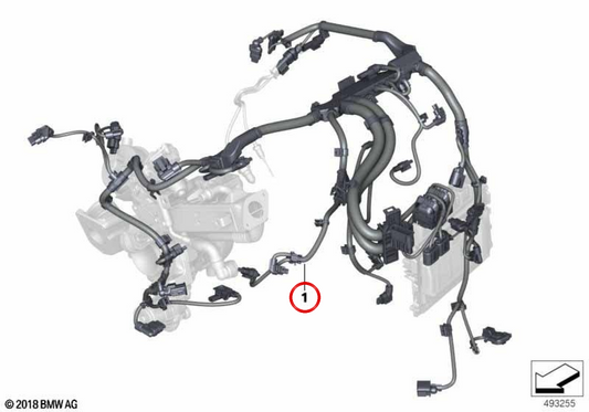 Motor wiring OEM motor module 1251988914 for BMW G42, G20, G21, G28, G22, G23, G26. Original BMW.