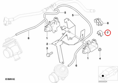 Suporte de cabo OEM 12521276147 para BMW E21, E30, E12, E28, E34, E60, E61, E24, E63, E64, E23, E32, E38, E65, E31, E53, E85, E86, E89. BMW genuíno.
