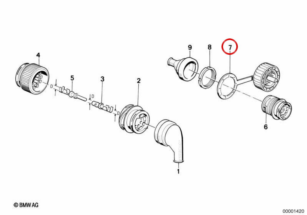 Tapón de conector de diagnóstico OEM 12521724690 para BMW E30, E36, E28, E34, E39, E24, E32, E38, E31, Z3. Original BMW.