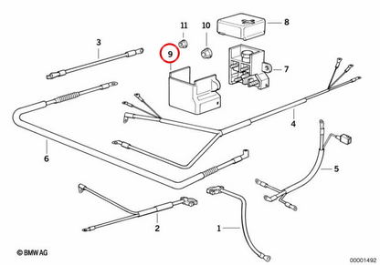 Couverture de support B + OEM 12521736073 pour BMW E34, E32, E31. BMW d'origine.