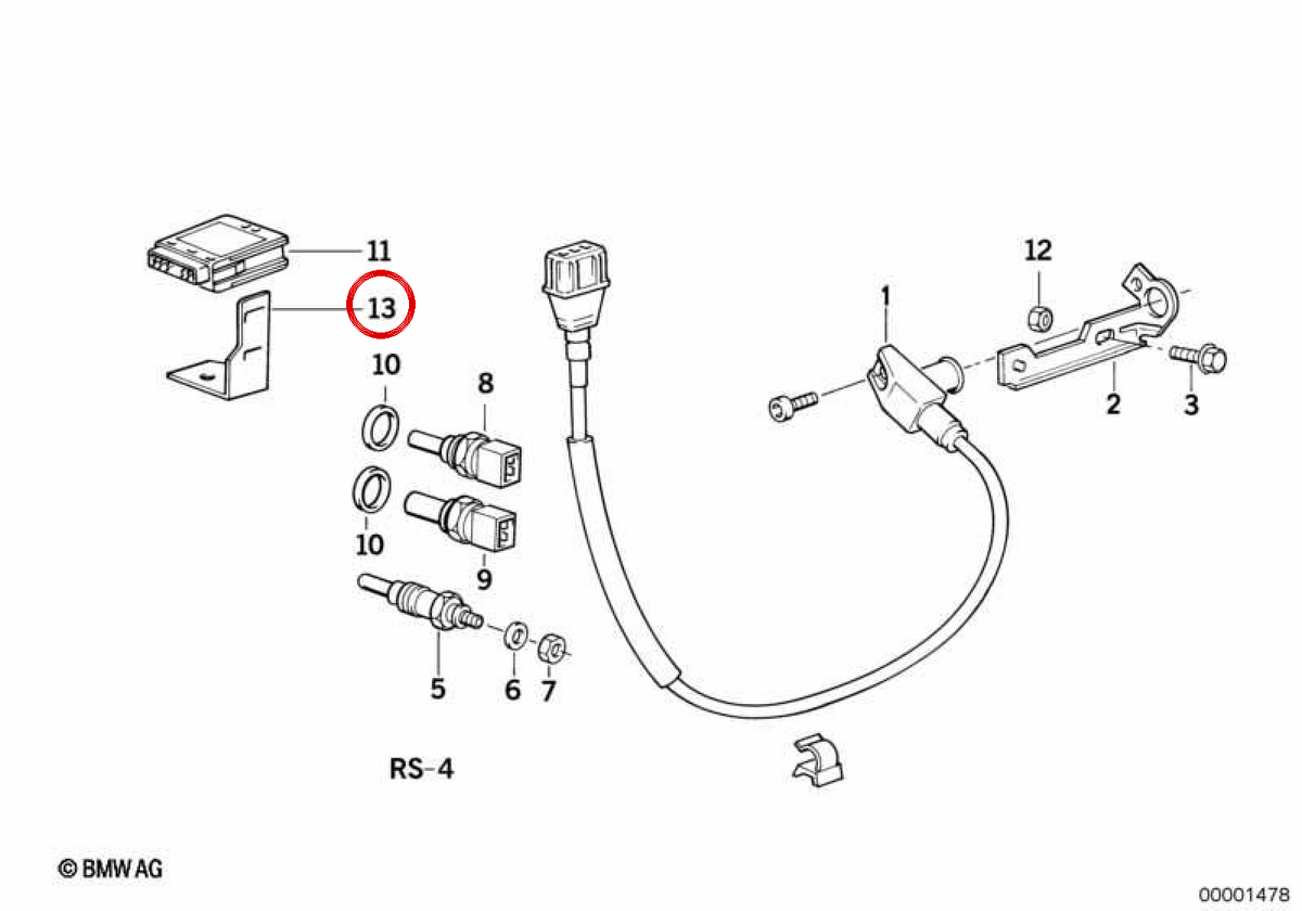 OEM 12522243593 Mounting Bracket for BMW E36. Original BMW.