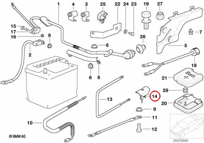 Deckungspunkt B+ OEM 12522246520 für BMW E39, E38. Original BMW.