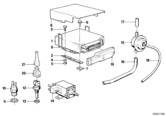 Válvula de aire OEM 13111287360 para BMW E30 y E28. Compatible con motores M10. Recambio original BMW.