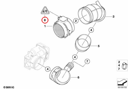 Weiblicher Stecker 6 Pins OEM 12527512935 für BMW E46, E65, E66, E83, E85. Original BMW