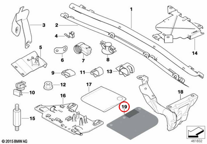 Thermal Protector OEM 12527799589 pour BMW E90, E91, E92, E93, E60, E83. BMW d'origine.