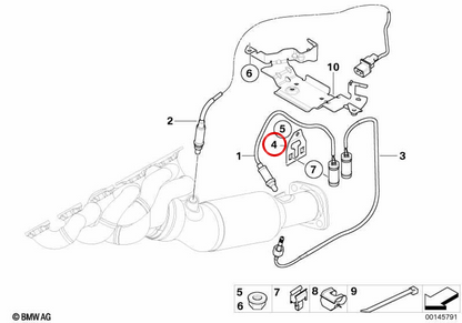 Lambda -Sensorunterstützung 12527835467 für BMW E60, E61, E63, E64. Original BMW.