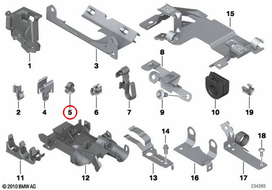 CLIP OEM 12527841964 for BMW E82, E88, F87, E92, E93, F30, F34, F80, F32, F33, F82, F83, F25. Original BMW.