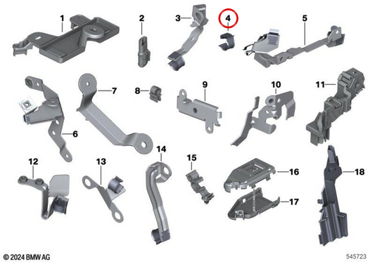 Clip de sujeción para módulo de transmisión OEM 12528744767 para BMW G20, G21, G28, G22, G26, F90, G30, G31, G32, F91, F92, F93, G08, G05, G18. Original BMW.