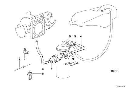Tubo de ventilación OEM 13901726980 para BMW E34 520i y 525i con motor M50. Compatible con modelos manuales y automáticos de tracción trasera (1989-1996). Original BMW.