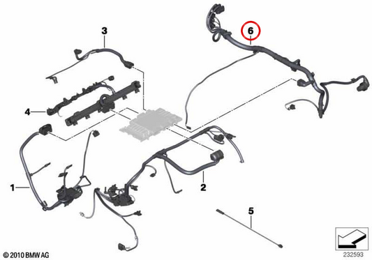 Cablaggio del modulo motore e trasmissione 12537598303 per BMW F01, F02. BMW originale.